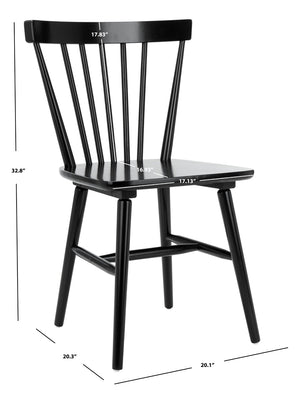 Safavieh WINONA Spindle Back Dining Chairs Set of 2 - Timeless Farmhouse Style in Sleek Black Finish DCH8500A-SET2