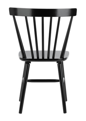 Safavieh WINONA Spindle Back Dining Chairs Set of 2 - Timeless Farmhouse Style in Sleek Black Finish DCH8500A-SET2