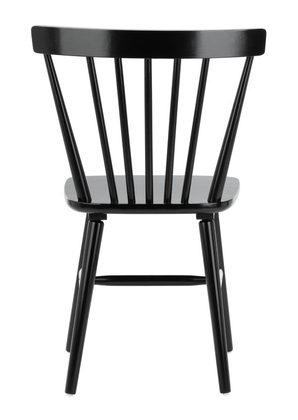 Safavieh WINONA Spindle Back Dining Chairs Set of 2 - Timeless Farmhouse Style in Sleek Black Finish DCH8500A-SET2