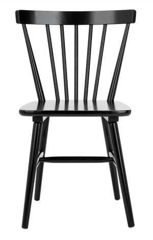 Safavieh WINONA Farmhouse Spindle-Back Dining Chair Set of 4 in Classic Black for Timeless Elegance DCH8500A-SET4