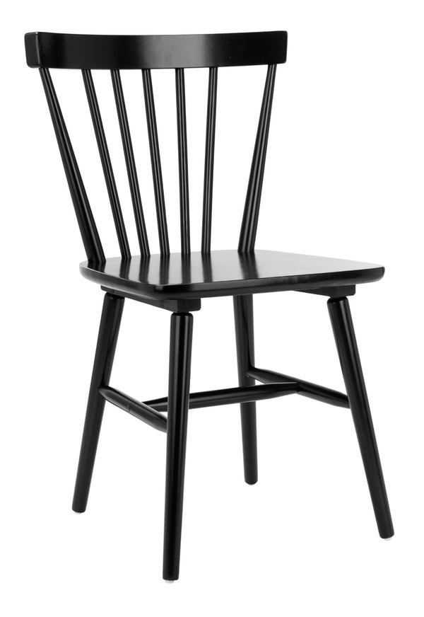 Safavieh WINONA Farmhouse Spindle-Back Dining Chair Set of 4 in Classic Black for Timeless Elegance DCH8500A-SET4