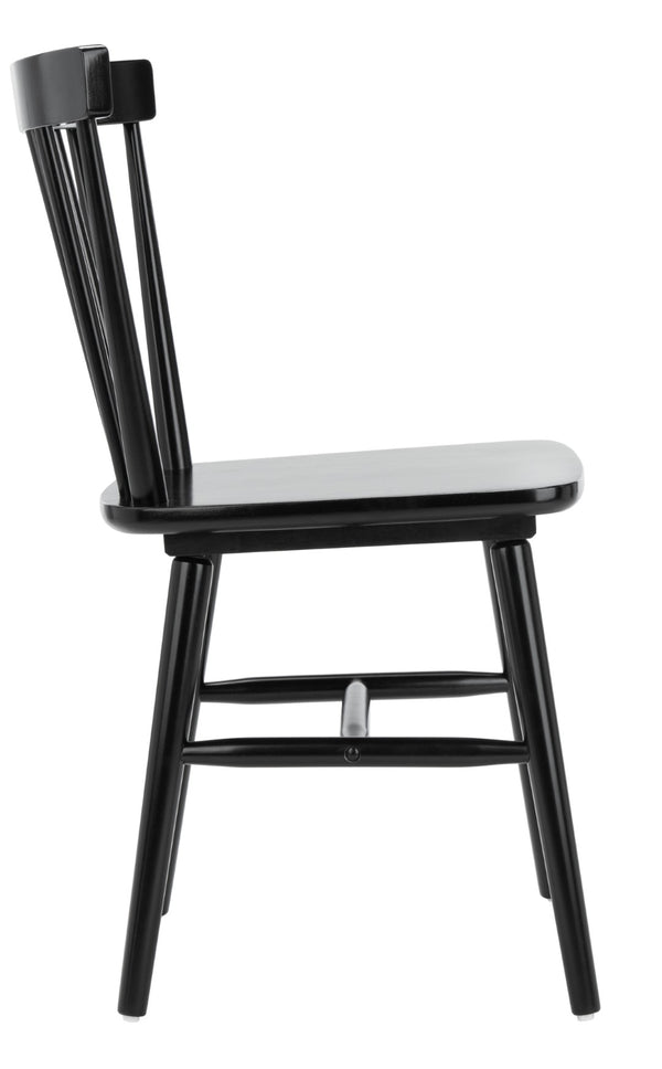 Safavieh WINONA Spindle Back Dining Chairs Set of 2 - Timeless Farmhouse Style in Sleek Black Finish DCH8500A-SET2