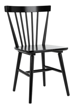 Safavieh WINONA Spindle Back Dining Chairs Set of 2 - Timeless Farmhouse Style in Sleek Black Finish DCH8500A-SET2