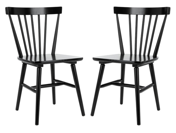 Safavieh WINONA Spindle Back Dining Chairs Set of 2 - Timeless Farmhouse Style in Sleek Black Finish DCH8500A-SET2