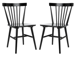 Safavieh WINONA Farmhouse Spindle-Back Dining Chair Set of 4 in Classic Black for Timeless Elegance DCH8500A-SET4