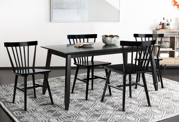 Safavieh Winona Spindle Back Dining Chair Set Of 4 – Timeless Farmhouse Design For Stylish Gatherings Black Wood Dch8500a-set4