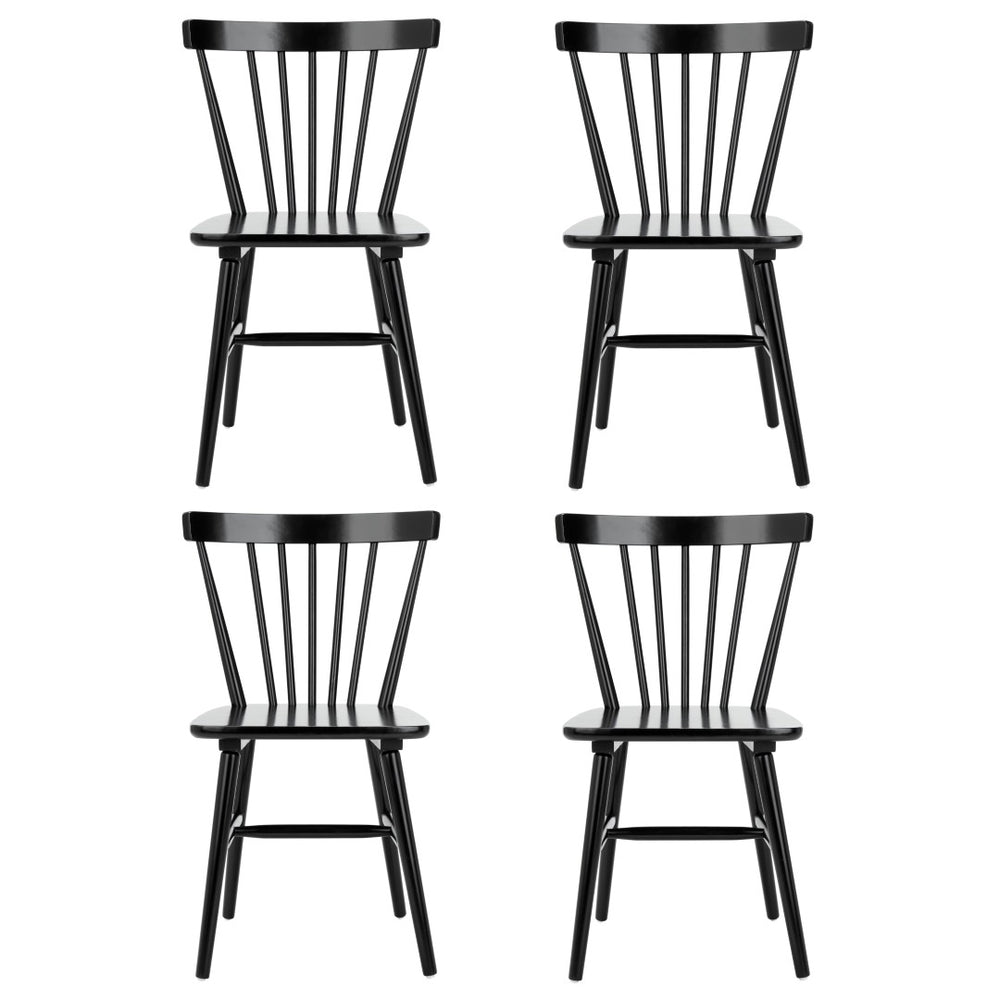 Safavieh WINONA Farmhouse Spindle-Back Dining Chair Set of 4 in Classic Black for Timeless Elegance DCH8500A-SET4