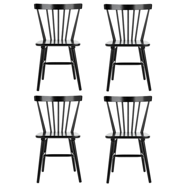 Safavieh WINONA Farmhouse Spindle-Back Dining Chair Set of 4 in Classic Black for Timeless Elegance DCH8500A-SET4