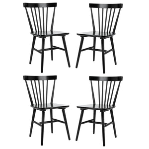 Safavieh WINONA Spindle Back Dining Chairs Set of 2 - Timeless Farmhouse Style in Sleek Black Finish DCH8500A-SET2
