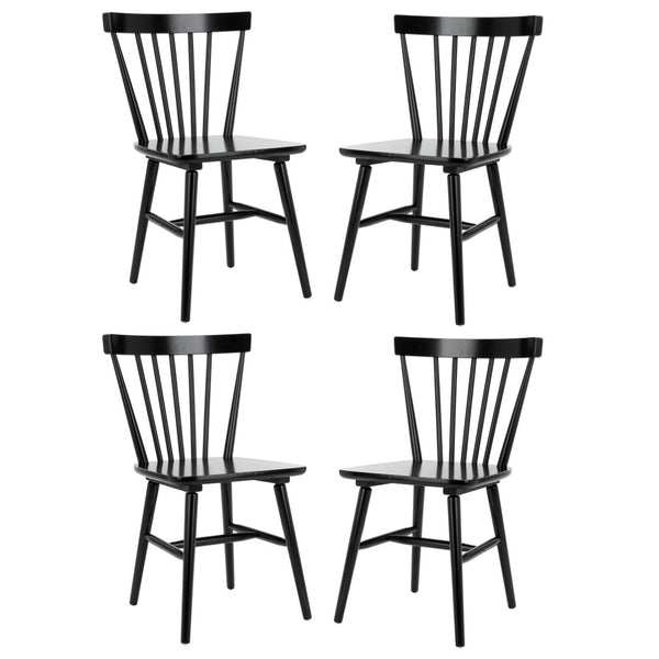 Safavieh WINONA Spindle Back Dining Chairs Set of 2 - Timeless Farmhouse Style in Sleek Black Finish DCH8500A-SET2