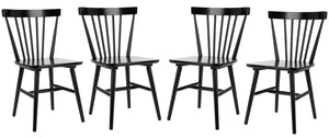 Safavieh WINONA Farmhouse Spindle-Back Dining Chair Set of 4 in Classic Black for Timeless Elegance DCH8500A-SET4