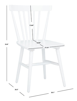 Safavieh WINONA Spindle Back Dining Chair Set of Two - Classic Farmhouse Style with Durable Rubberwood Frame White DCH8500B-SET2