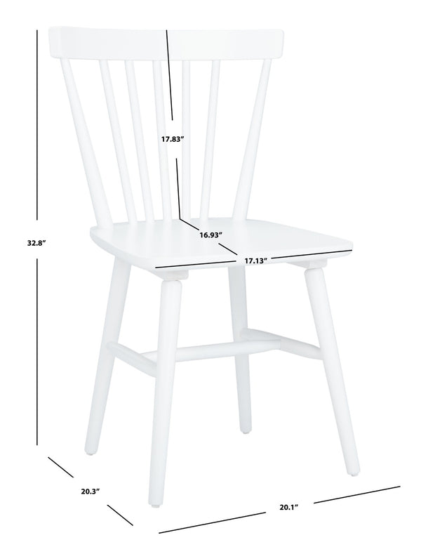 Safavieh WINONA Spindle Back Dining Chair Set of Two - Classic Farmhouse Style with Durable Rubberwood Frame White DCH8500B-SET2
