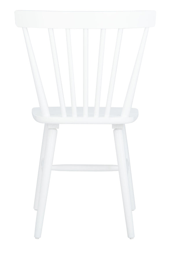 Safavieh WINONA Spindle Back Dining Chair Set of Two - Classic Farmhouse Style with Durable Rubberwood Frame White DCH8500B-SET2