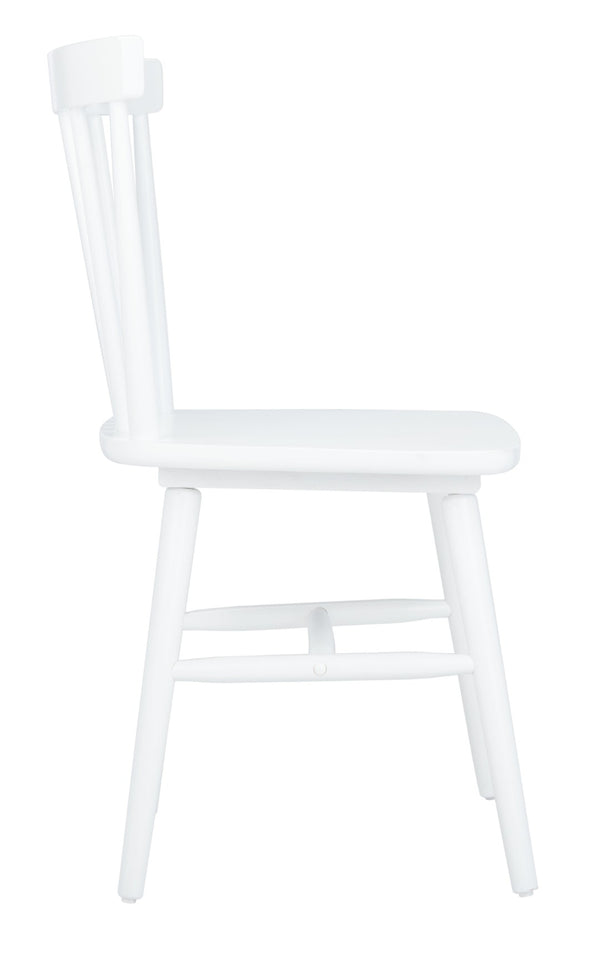 Safavieh WINONA Spindle Back Dining Chair Set of Two - Classic Farmhouse Style with Durable Rubberwood Frame White DCH8500B-SET2