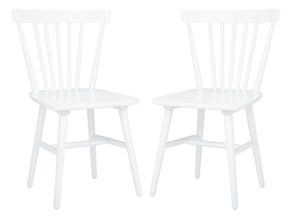 Safavieh WINONA Spindle Back Dining Chair Set of Two - Classic Farmhouse Style with Durable Rubberwood Frame White DCH8500B-SET2