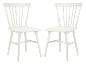 Safavieh WINONA Spindle Back Dining Chair Set of Two - Classic Farmhouse Style with Durable Rubberwood Frame Off White DCH8500C-SET2