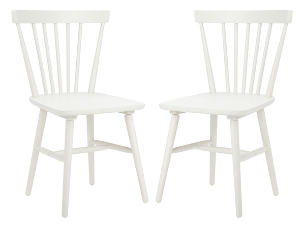 Safavieh WINONA Spindle Back Dining Chair Set of Two - Classic Farmhouse Style with Durable Rubberwood Frame Off White DCH8500C-SET2