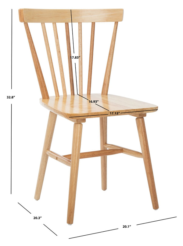 Safavieh WINONA Spindle Back Dining Chair Set of Two - Classic Farmhouse Style with Durable Rubberwood Frame Natural DCH8500D-SET2