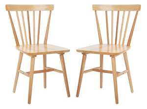 Safavieh WINONA Spindle Back Dining Chair Set of Two - Classic Farmhouse Style with Durable Rubberwood Frame Natural DCH8500D-SET2
