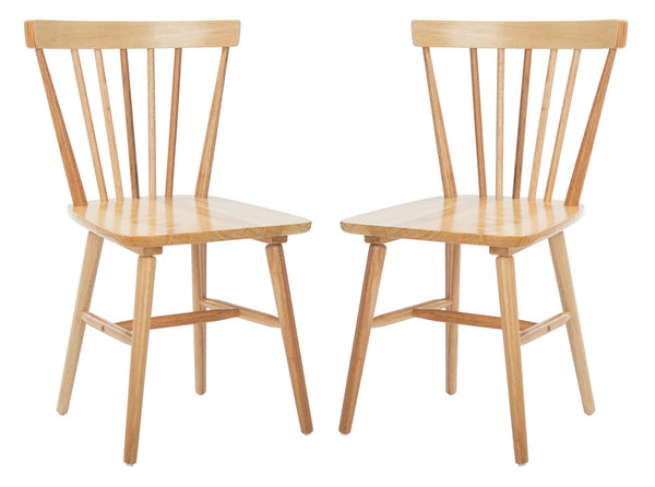 Safavieh WINONA Spindle Back Dining Chair Set of Two - Classic Farmhouse Style with Durable Rubberwood Frame Natural DCH8500D-SET2