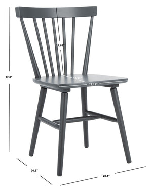 Safavieh WINONA Spindle Back Dining Chair Set of Two - Classic Farmhouse Style with Durable Rubberwood Frame Grey DCH8500E-SET2