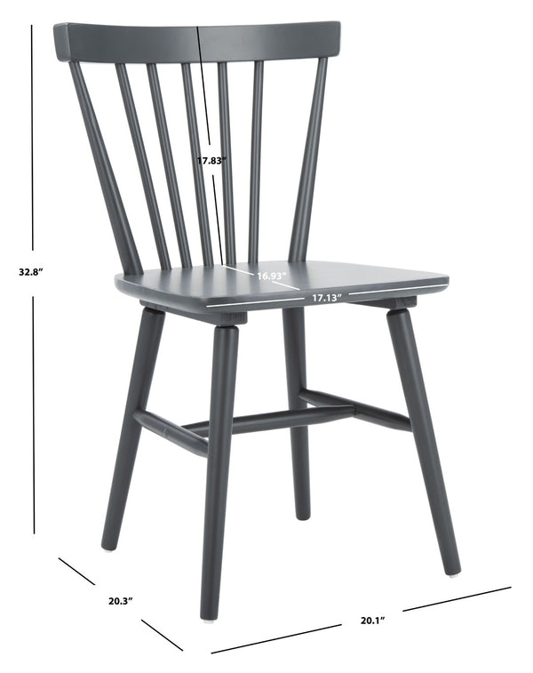Safavieh WINONA Spindle Back Dining Chair Set of Two - Classic Farmhouse Style with Durable Rubberwood Frame Grey DCH8500E-SET2