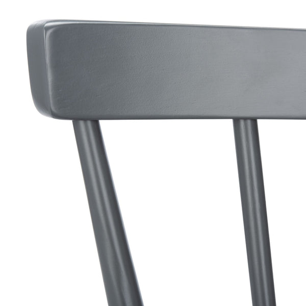 Safavieh WINONA Spindle Back Dining Chair Set of Two - Classic Farmhouse Style with Durable Rubberwood Frame Grey DCH8500E-SET2