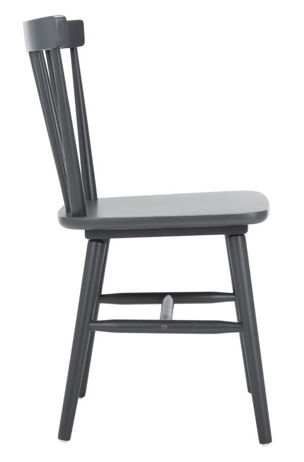 Safavieh WINONA Spindle Back Dining Chair Set of Two - Classic Farmhouse Style with Durable Rubberwood Frame Grey DCH8500E-SET2