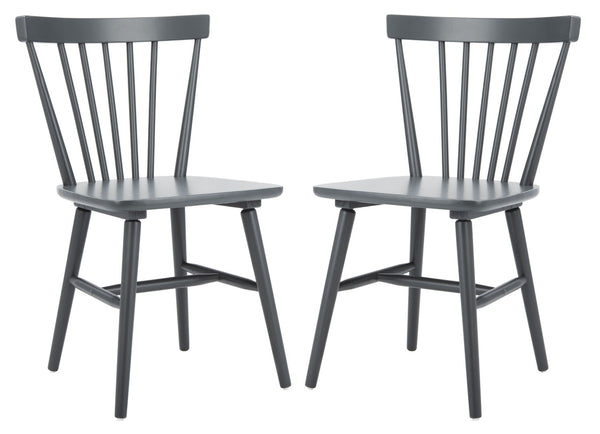 Safavieh WINONA Spindle Back Dining Chair Set of Two - Classic Farmhouse Style with Durable Rubberwood Frame Grey DCH8500E-SET2