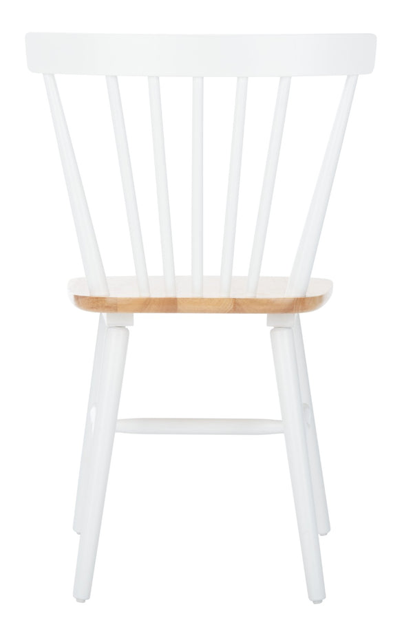 Safavieh WINONA Spindle Back Dining Chair Set of Two - Classic Farmhouse Style with Durable Rubberwood Frame White / Natural DCH8500F-SET2