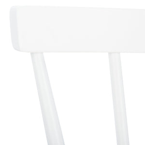 Safavieh WINONA Spindle Back Dining Chair Set of Two - Classic Farmhouse Style with Durable Rubberwood Frame White / Natural DCH8500F-SET2