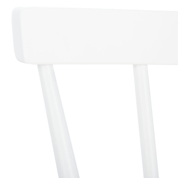 Safavieh WINONA Spindle Back Dining Chair Set of Two - Classic Farmhouse Style with Durable Rubberwood Frame White / Natural DCH8500F-SET2