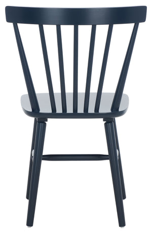 Safavieh WINONA Spindle Back Dining Chair Set of Two - Classic Farmhouse Style with Durable Rubberwood Frame Navy DCH8500H-SET2
