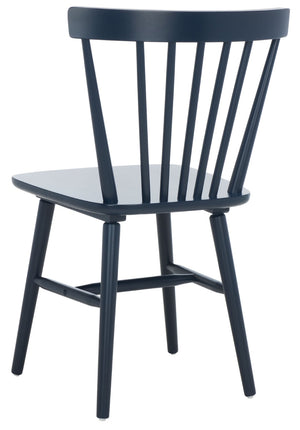 Safavieh WINONA Spindle Back Dining Chair Set of Two - Classic Farmhouse Style with Durable Rubberwood Frame Navy DCH8500H-SET2