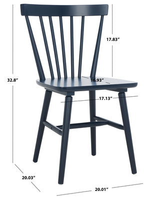 Safavieh WINONA Spindle Back Dining Chair Set of Two - Classic Farmhouse Style with Durable Rubberwood Frame Navy DCH8500H-SET2