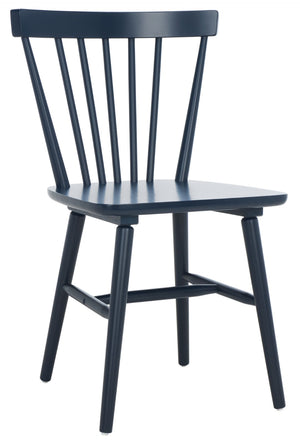 Safavieh WINONA Spindle Back Dining Chair Set of Two - Classic Farmhouse Style with Durable Rubberwood Frame Navy DCH8500H-SET2
