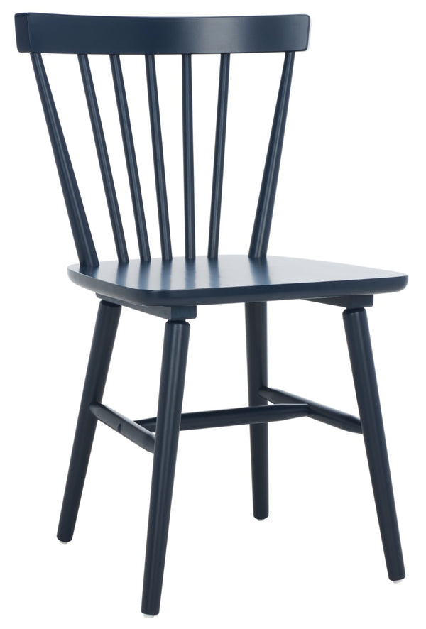 Safavieh WINONA Spindle Back Dining Chair Set of Two - Classic Farmhouse Style with Durable Rubberwood Frame Navy DCH8500H-SET2