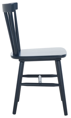 Safavieh WINONA Spindle Back Dining Chair Set of Two - Classic Farmhouse Style with Durable Rubberwood Frame Navy DCH8500H-SET2
