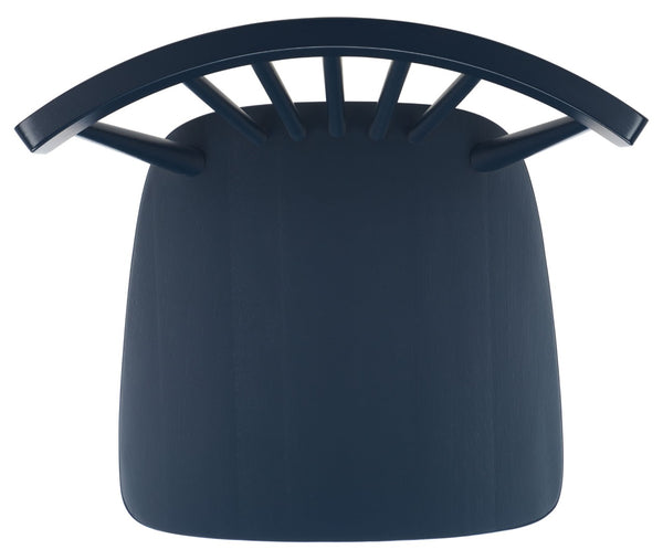 Safavieh WINONA Spindle Back Dining Chair Set of Two - Classic Farmhouse Style with Durable Rubberwood Frame Navy DCH8500H-SET2