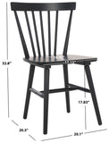 Safavieh Winona Spindle Back Dining Chair Matte Black DCH8500J-SET2