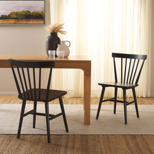 Safavieh Winona Spindle Back Dining Chair Matte Black DCH8500J-SET2