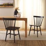 Safavieh Winona Spindle Back Dining Chair Matte Black DCH8500J-SET2