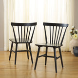 Safavieh Winona Spindle Back Dining Chair Matte Black DCH8500J-SET2