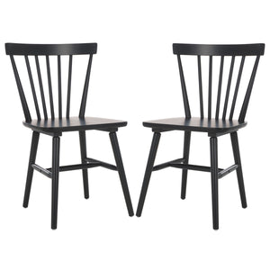 Safavieh Winona Spindle Back Dining Chair Matte Black DCH8500J-SET2