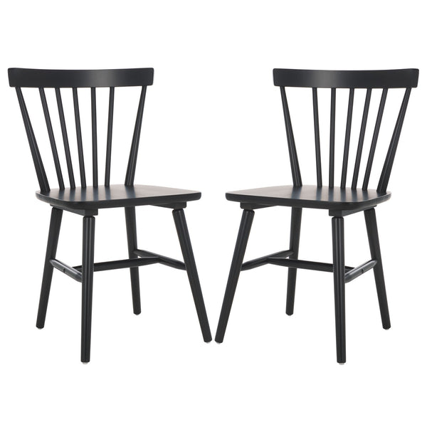 Safavieh Winona Spindle Back Dining Chair Matte Black DCH8500J-SET2
