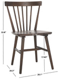 Safavieh Winona Spindle Back Dining Chair Walnut DCH8500L-SET2