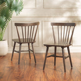 Safavieh Winona Spindle Back Dining Chair Walnut DCH8500L-SET2