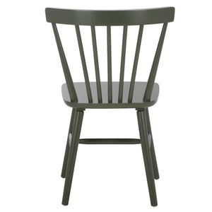 Safavieh Winona Spindle Dining Chairs - Timeless Farmhouse Style With Curved Back & Durable Rubberwood Design Dusty Green Wood Dch8500n-set2