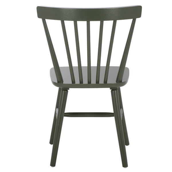 Safavieh Winona Spindle Dining Chairs - Timeless Farmhouse Style With Curved Back & Durable Rubberwood Design Dusty Green Wood Dch8500n-set2